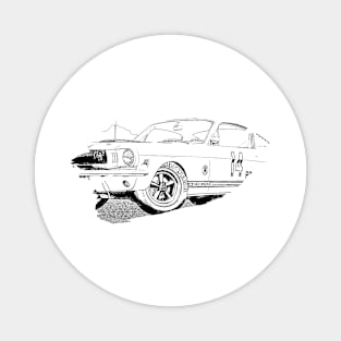 Mustang GT350 Action Art Splash Print Wireframe Magnet